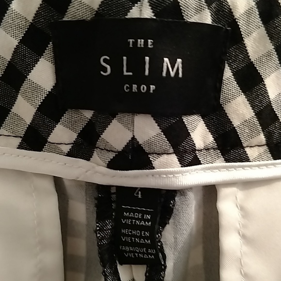 The slim crop black and white check pants Sz 4 - Picture 4 of 7